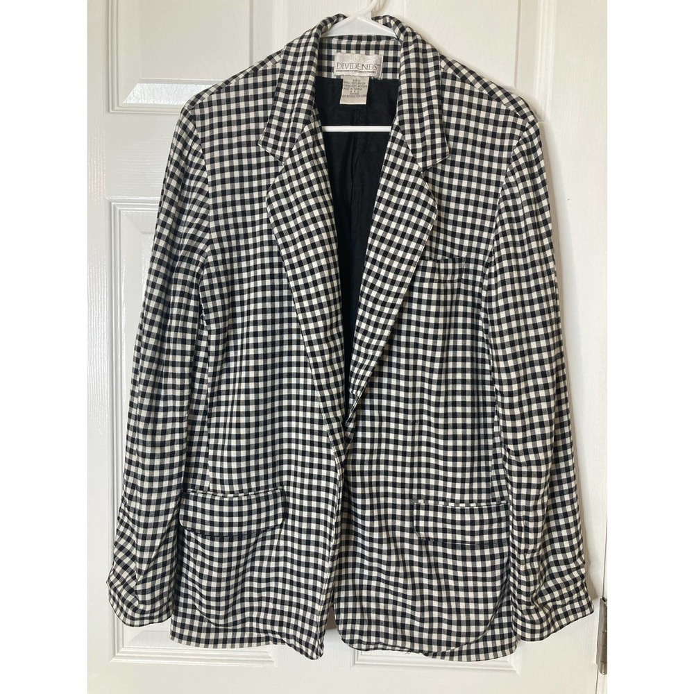Vintage Black and White Checkered Blazer